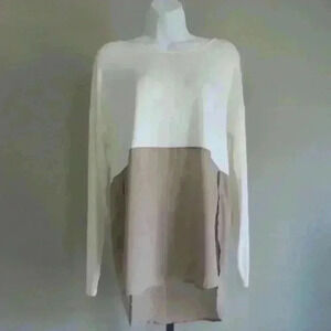 French Connection small white and tan top